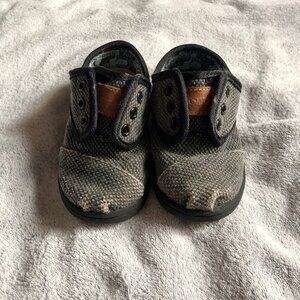 [Kid Size 6] TOMS Tiny Paseo Mid Woven Gray Sneaker Infant Shoe Unisex Canvas